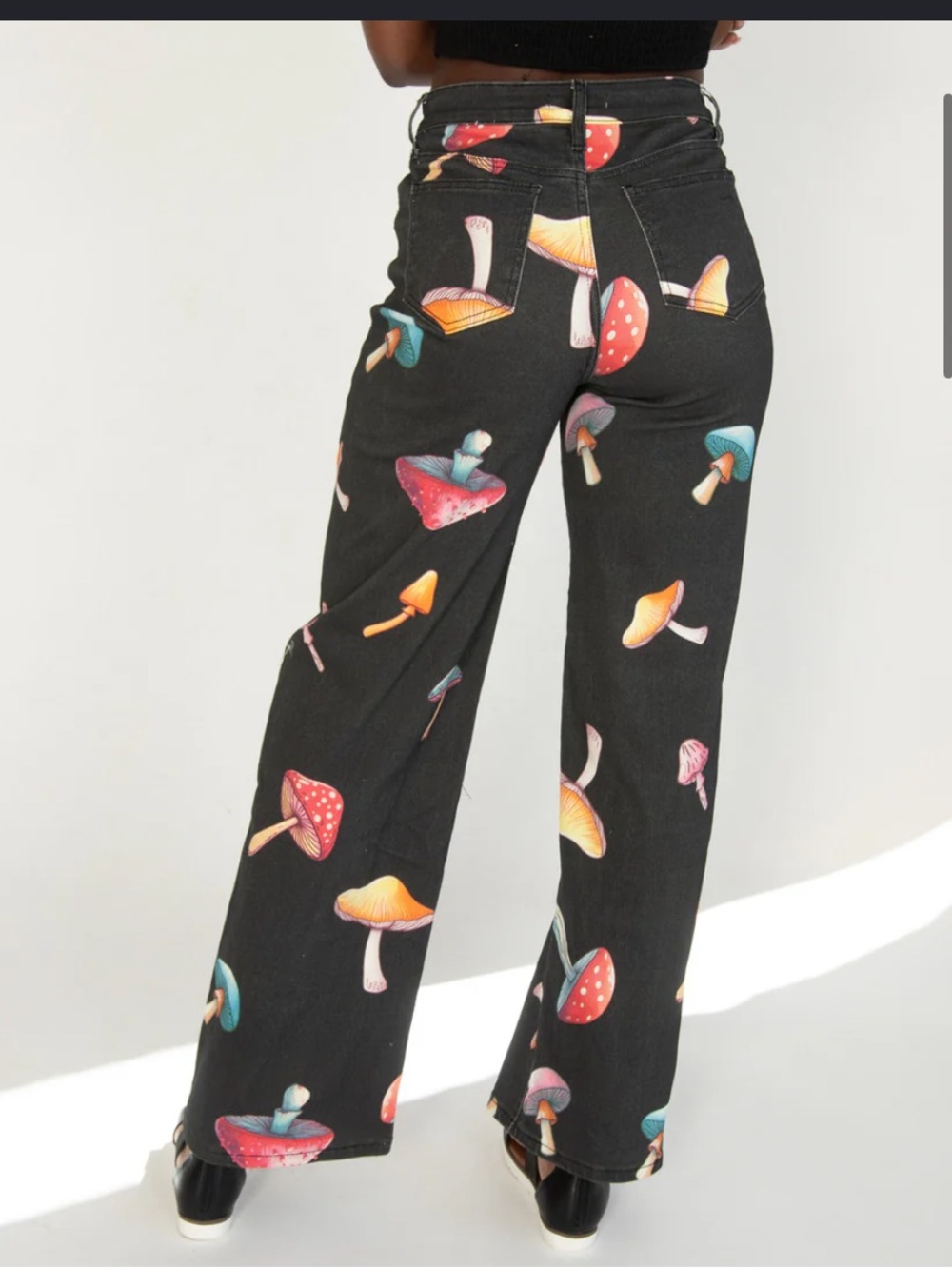 Machine  mushroom  print wide leg jeans size 13
